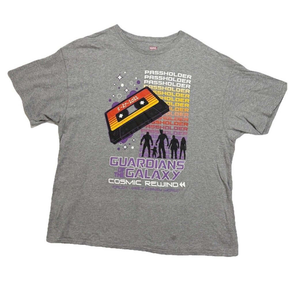 Guardians Of The Galaxy Cosmic Rewind Marvel Disney Passholder T-shirt 2022 XXL